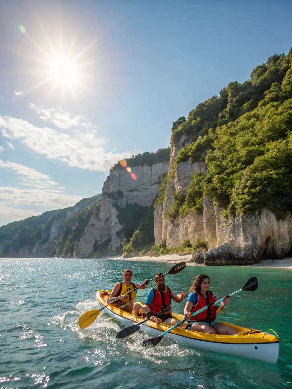 A diverse group of people enjoying a kayaking trip, emphasizing the club's commitment to inclusivity and accessible recreation.